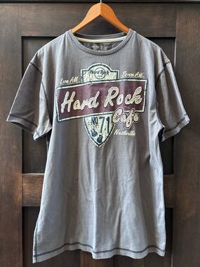 100% cotton Hard Rock Cafe Nashville Gray Tee Men's Size: L